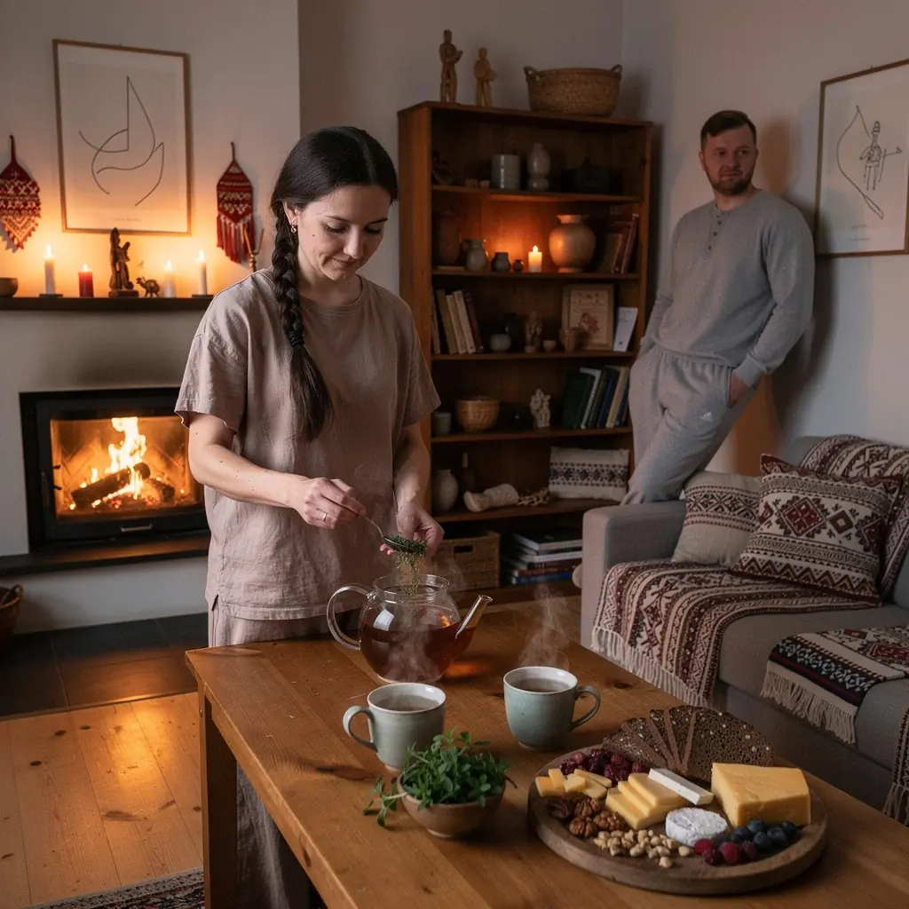 Žolelių arbatos pakelis su informacija apie stevijos naudą sveikatai.